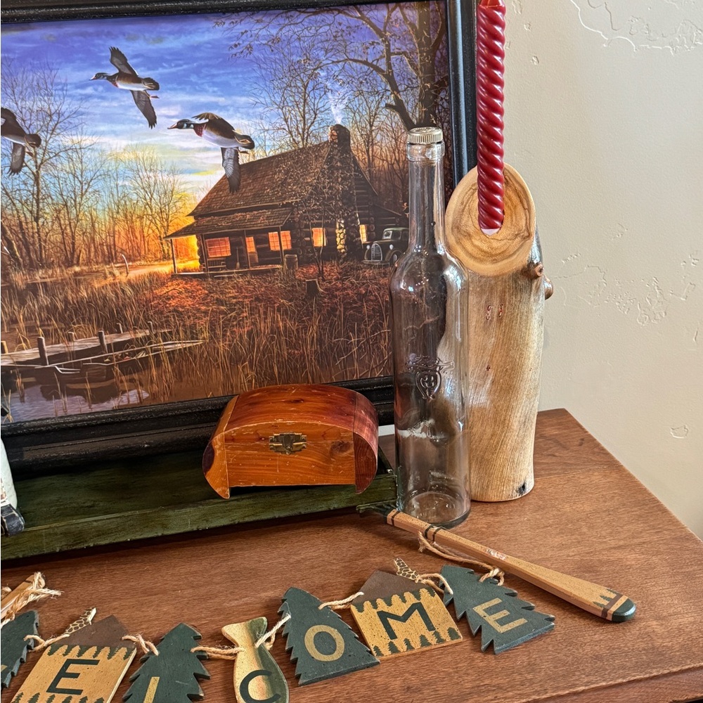 Rustic Cabin Wooden Welcome Sign Oars Fish Vintage Grandpa Fishing Decor - Picture 15 of 17